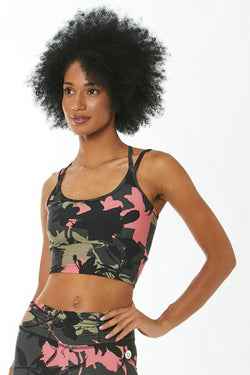 Top Cropped Camo Flower